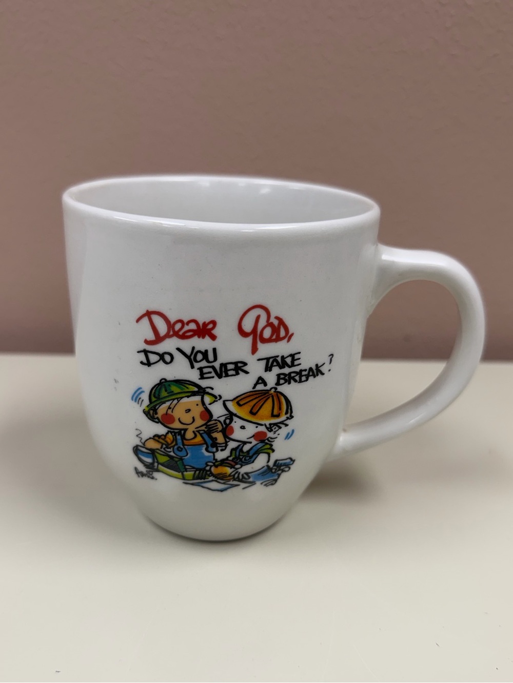 Vintage Y2K Royal Norfolk “Dear God Do You Ever Take a Break?” Coffee Mug P7